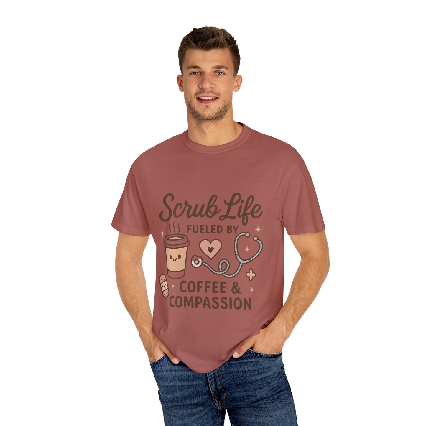 Cute Scrub Life T-shirt, Perfect Gift for Nurses, Medical Staff, Healthcare Workers, Coffee Lovers, Fun Occupational Apparel