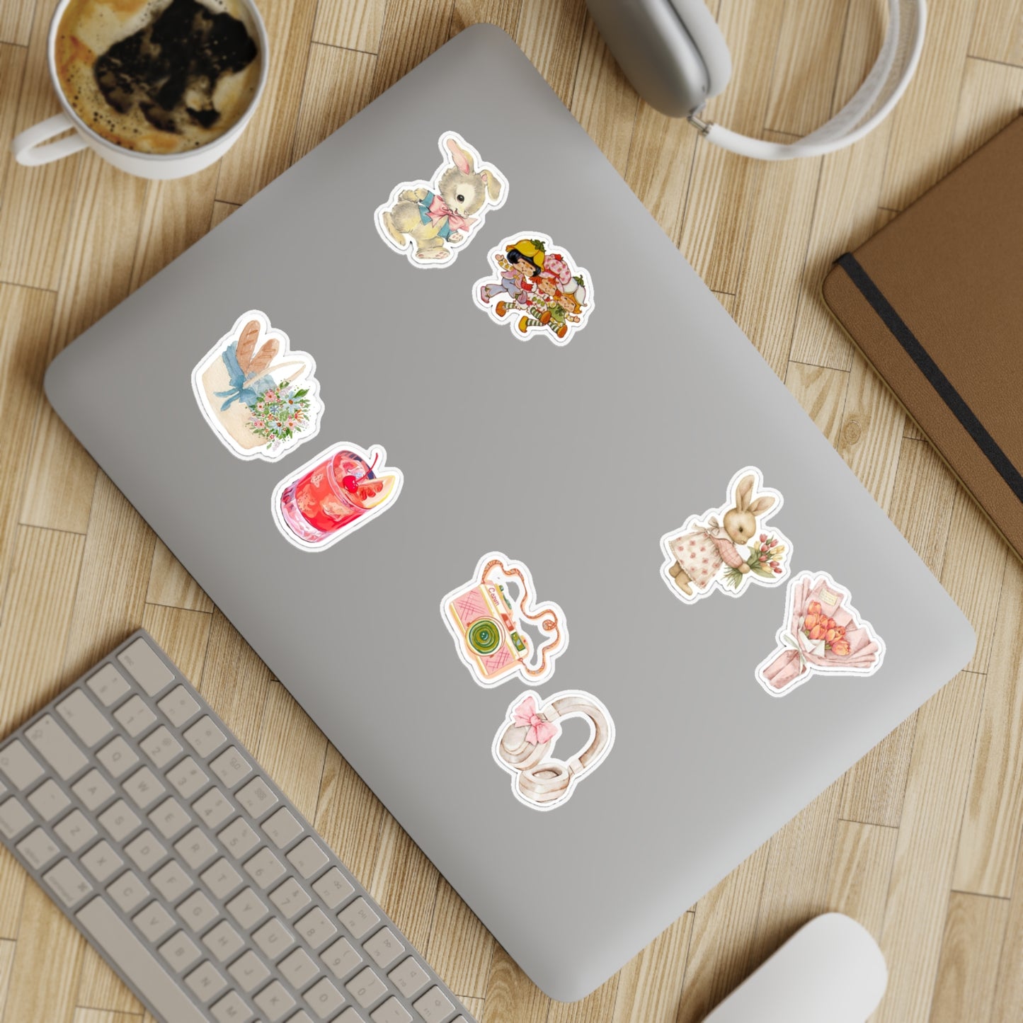 8 Pcs Cute Pinterest Sticker Pack, Waterproof Stickers, Girly Coquette Stickers, Laptop Stickers, Vinyl Stickers