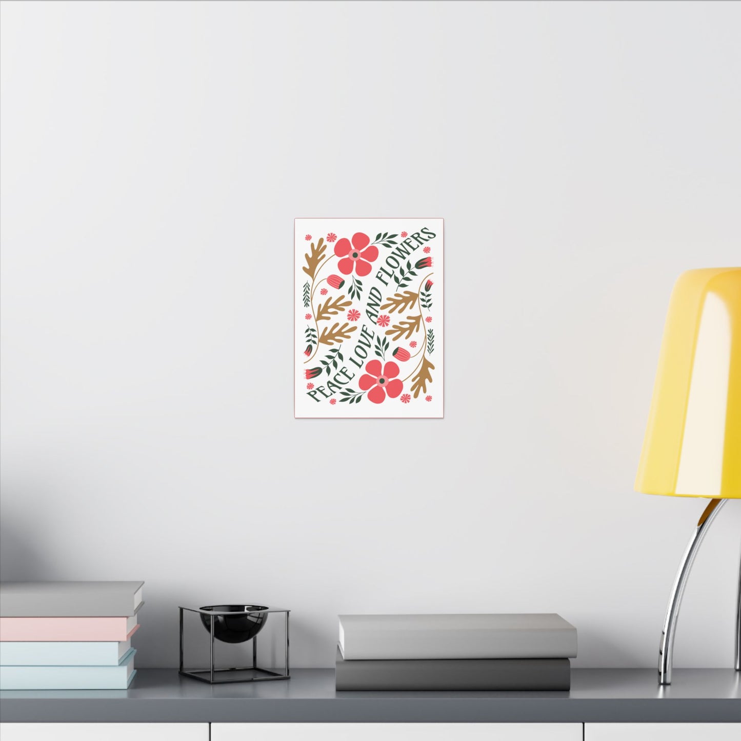 Floral Love Canvas Wall Art, Botanical Print, Home Décor, Gift for Her, Spring Decoration, Inspirational Quote Art