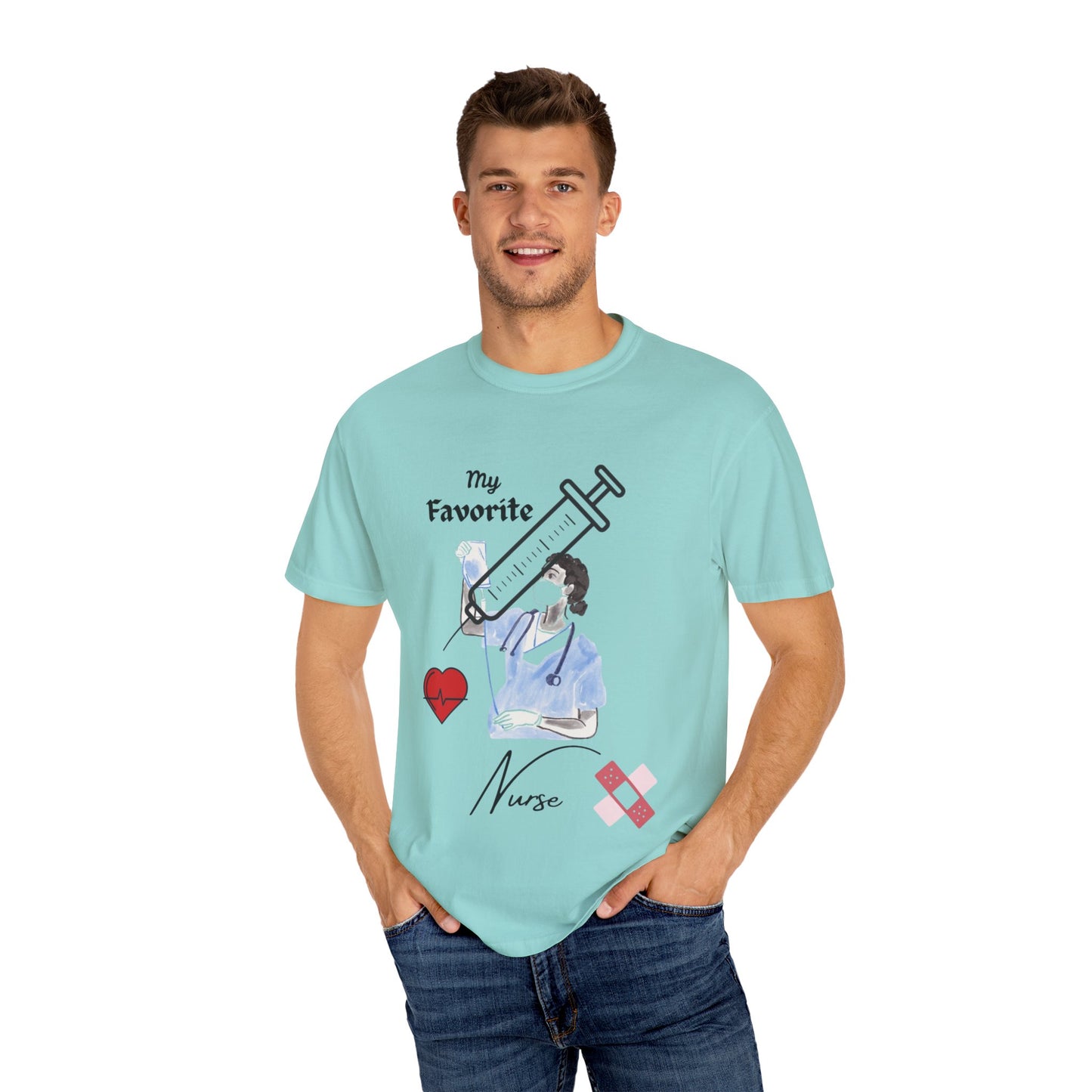 My Favorite Nurse T-Shirt | Unisex Garment-Dyed Tee for Healthcare Workers, Nurse Appreciation, Medical Gifts, Healthcare Worker Shirt
