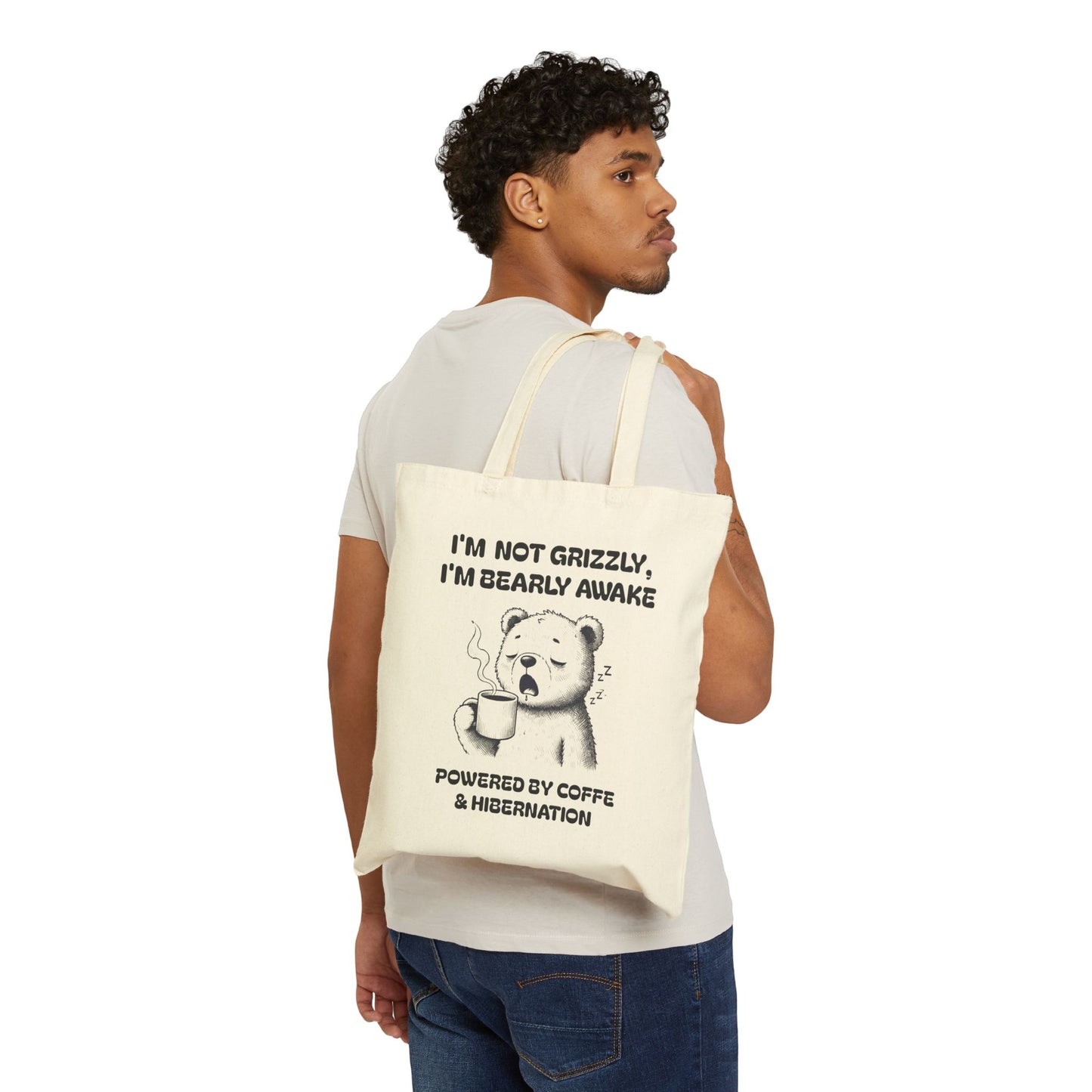 Coffee first, Hibernate Later - Funny tote Bag , Funny Bag, Gift for Coffee Lovers, Gift for Friend , Everyday Cute Tote Bag