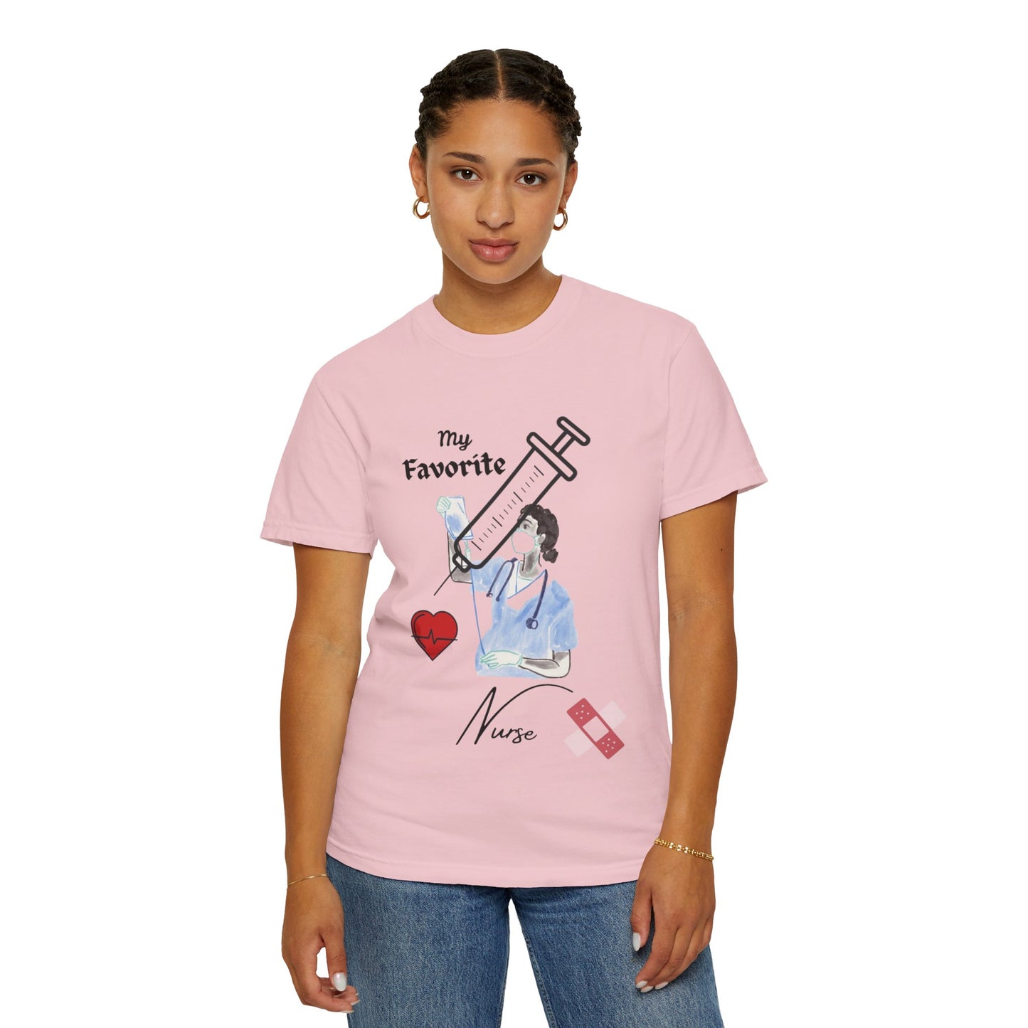 My Favorite Nurse T-Shirt | Unisex Garment-Dyed Tee for Healthcare Workers, Nurse Appreciation, Medical Gifts, Healthcare Worker Shirt