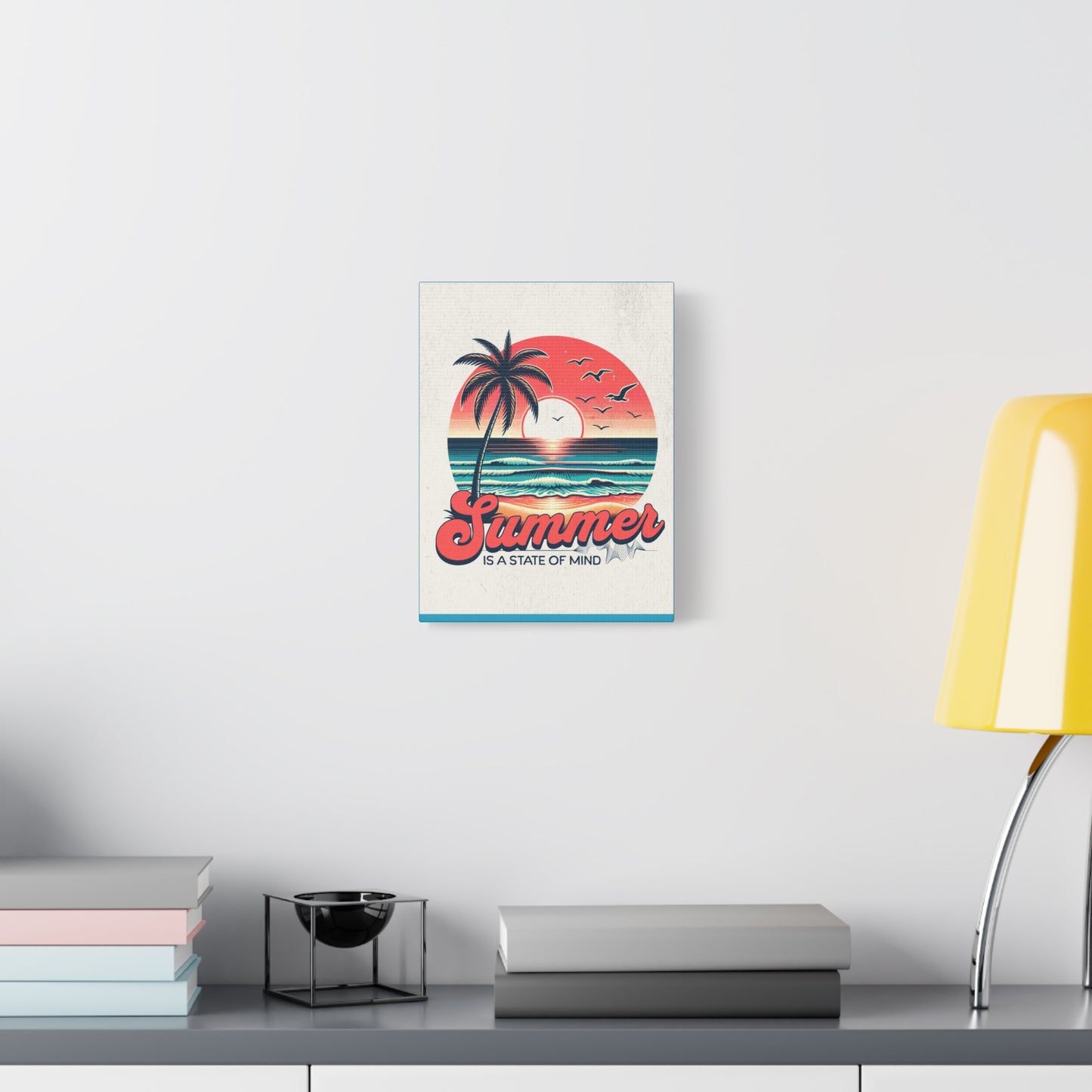 Vibrant Summer Wall Art Canvas, Coastal Decor, Beach House Art, Gift for Ocean Lovers, Retro Summer Vibes
