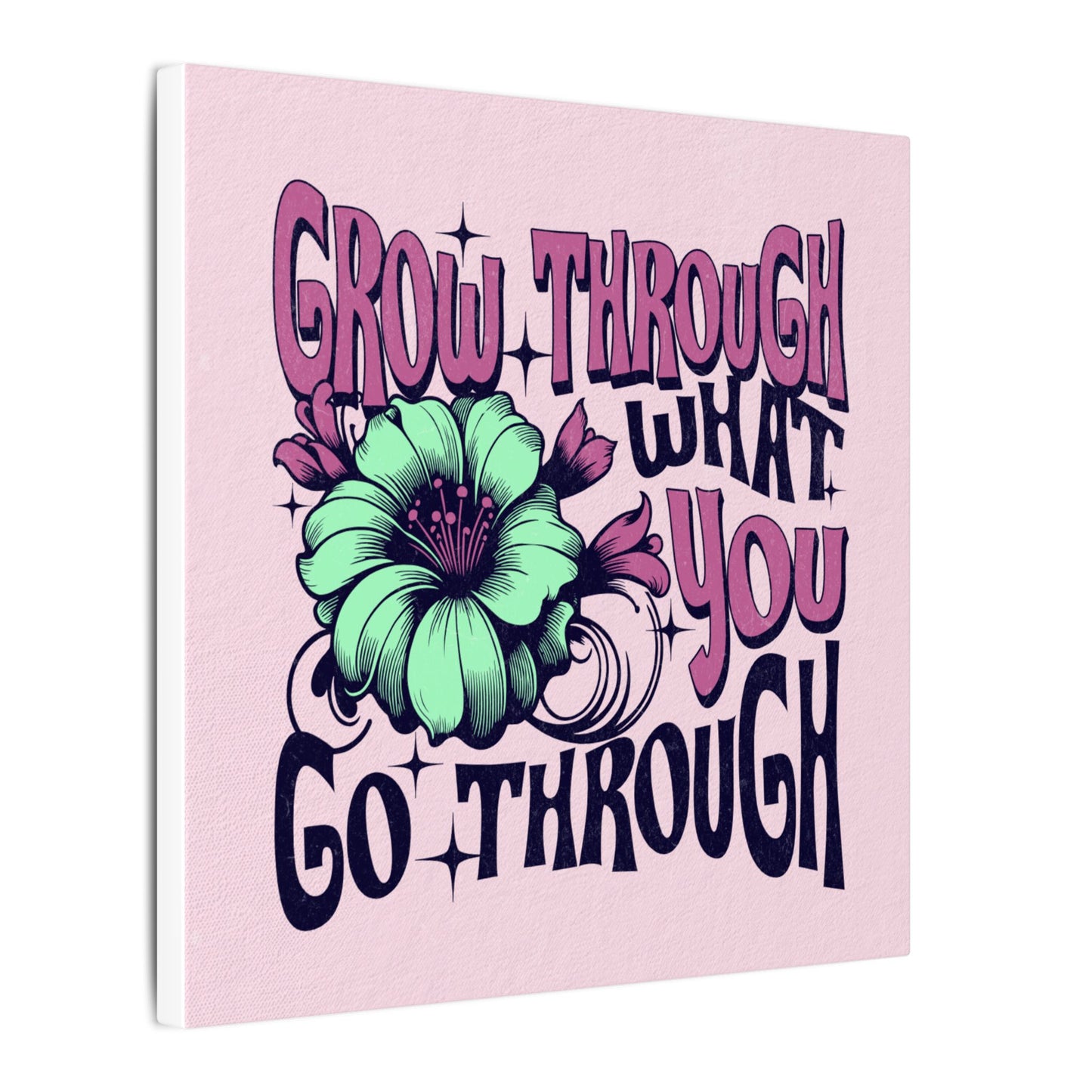 Inspirational Wall Art, Floral Canvas Decor, Motivational Home Decor, Gift for Friends, Positive Vibes