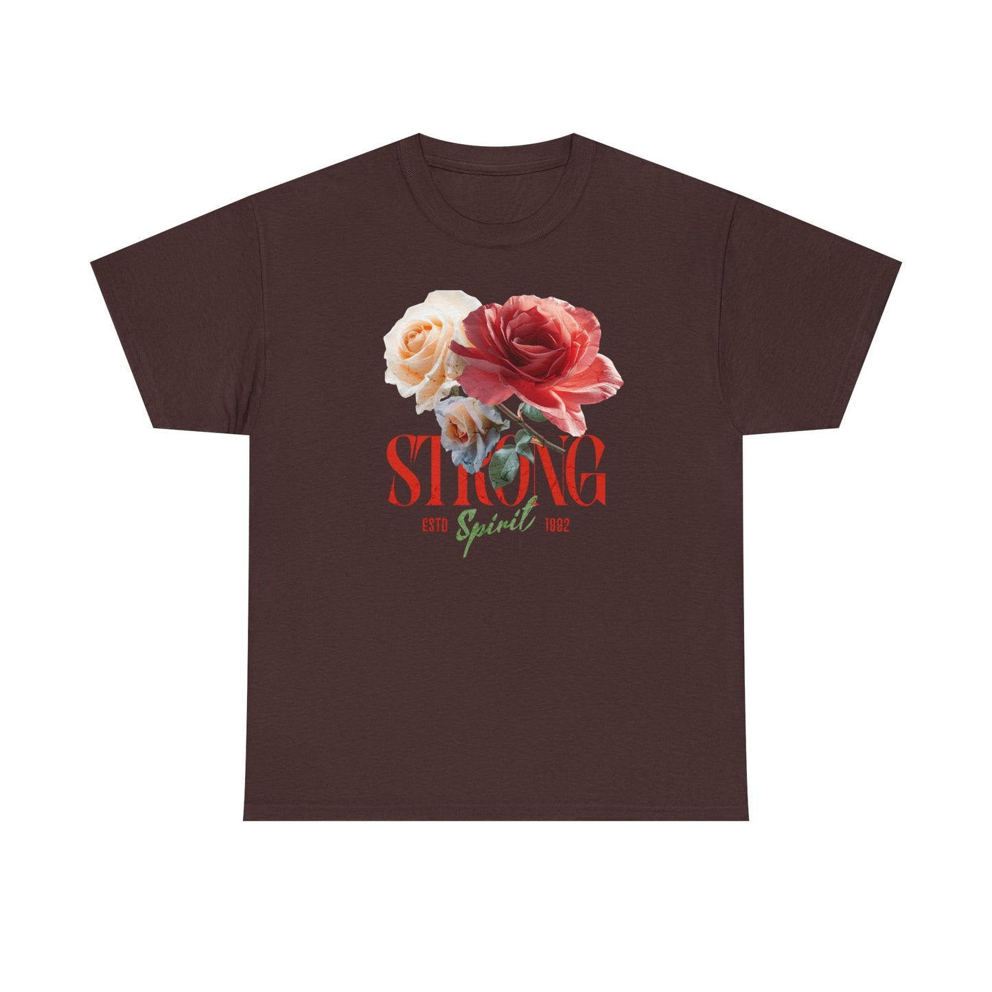 Strong Spirit Floral Tee, Motivational Graphic Tee, Unisex Cotton Shirt, Gift for Her, Inspirational Outfit, Self-Care Day Tee