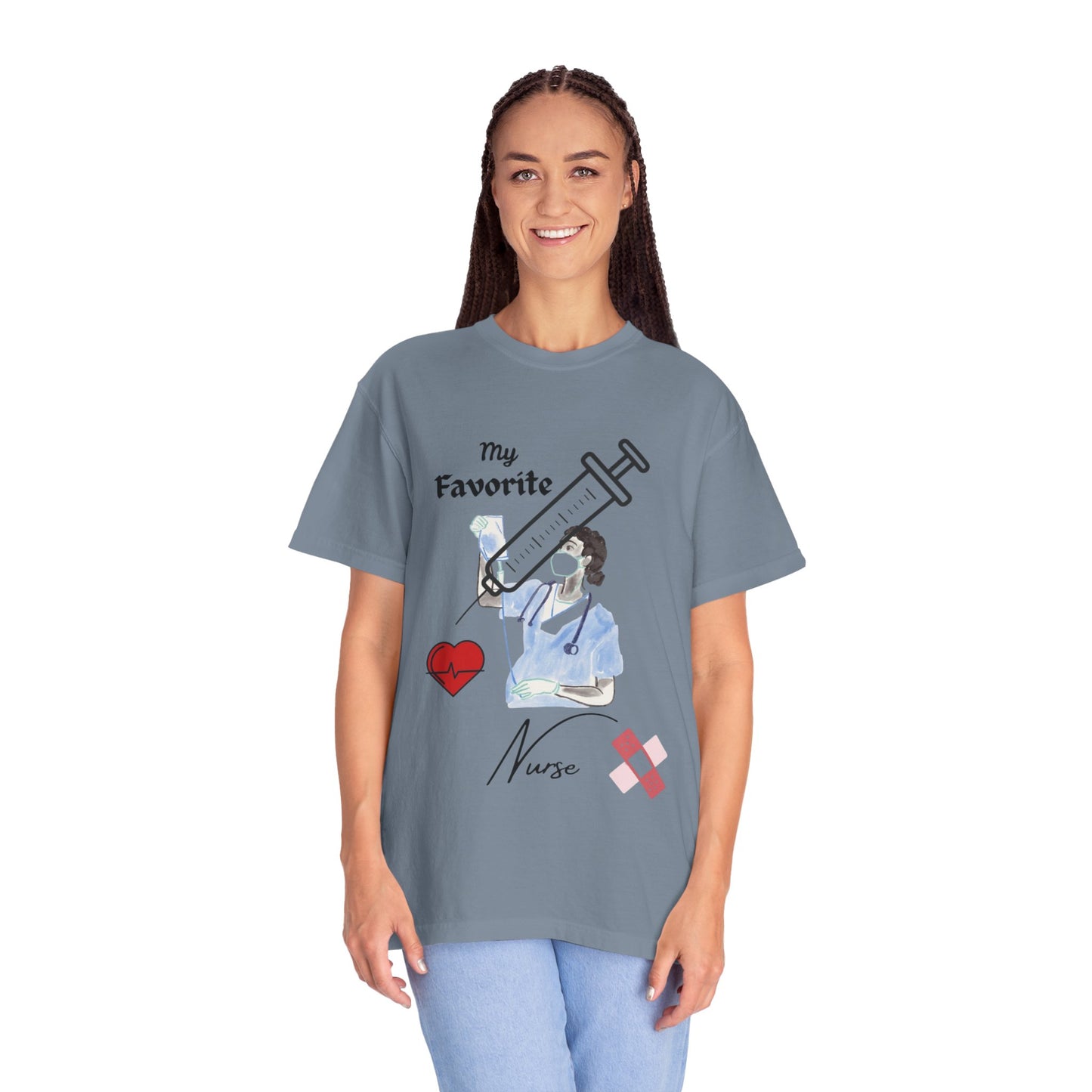 My Favorite Nurse T-Shirt | Unisex Garment-Dyed Tee for Healthcare Workers, Nurse Appreciation, Medical Gifts, Healthcare Worker Shirt