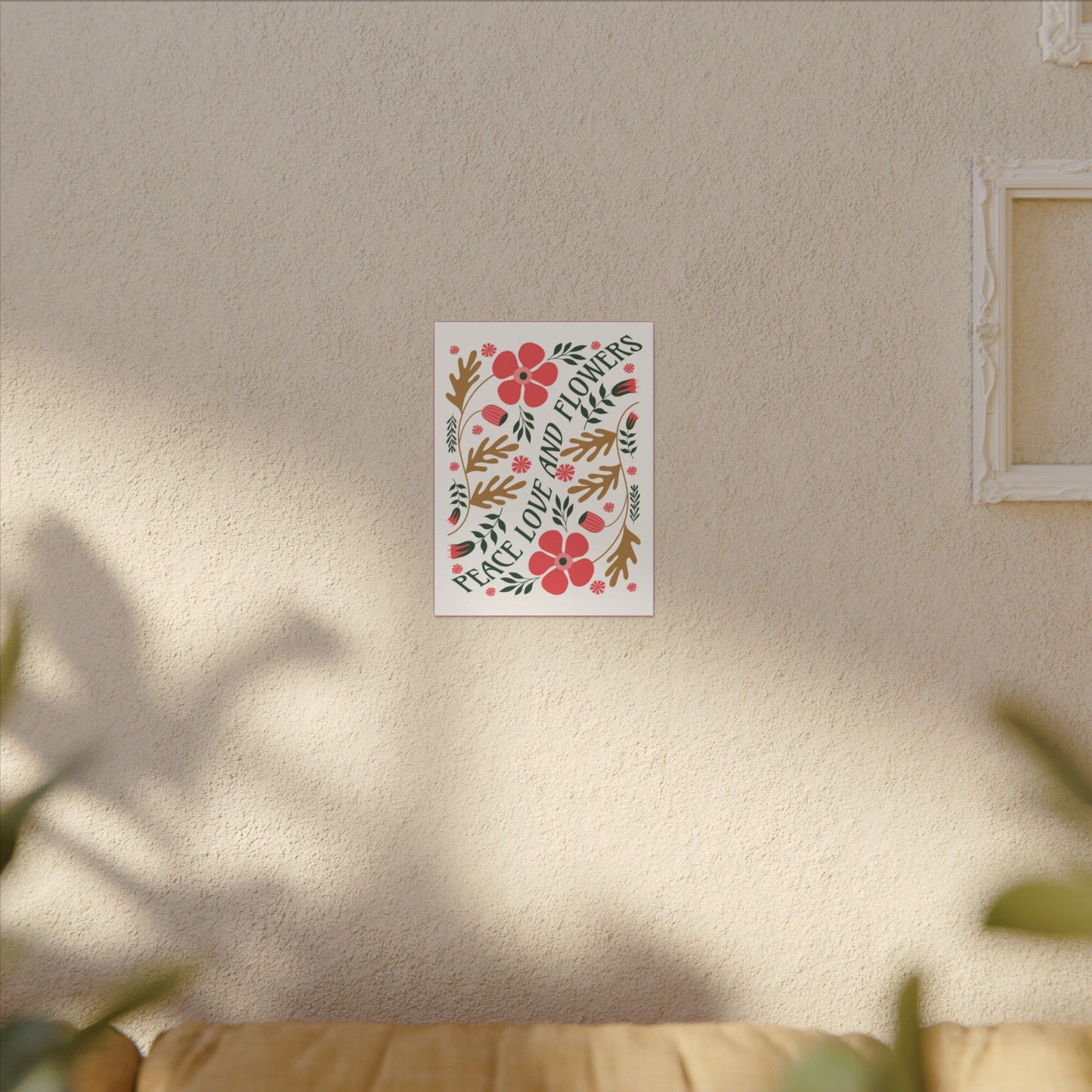 Floral Love Canvas Wall Art, Botanical Print, Home Décor, Gift for Her, Spring Decoration, Inspirational Quote Art