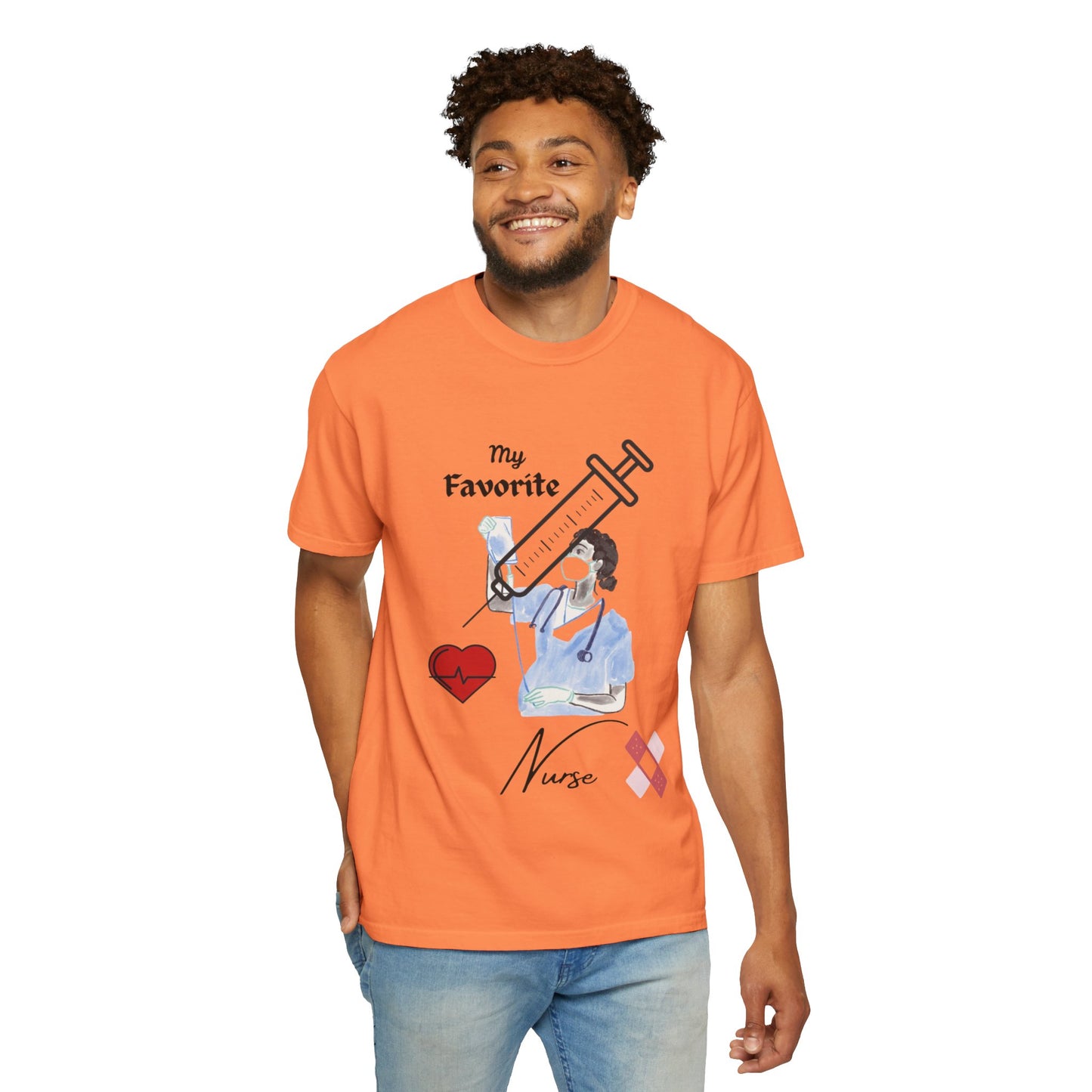 My Favorite Nurse T-Shirt | Unisex Garment-Dyed Tee for Healthcare Workers, Nurse Appreciation, Medical Gifts, Healthcare Worker Shirt