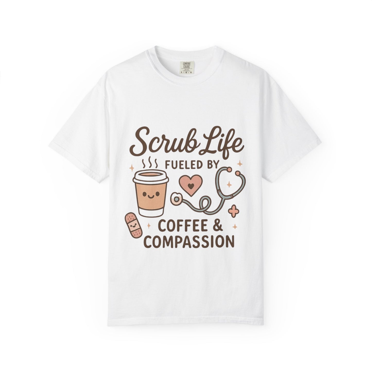 Cute Scrub Life T-shirt, Perfect Gift for Nurses, Medical Staff, Healthcare Workers, Coffee Lovers, Fun Occupational Apparel