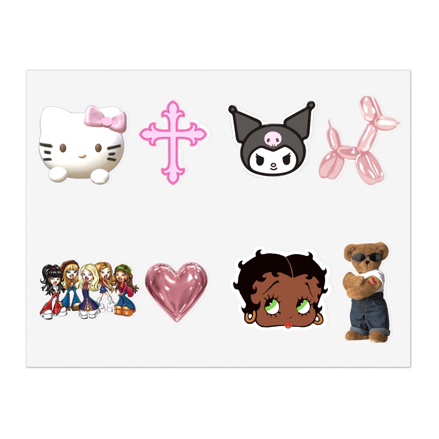 Cute Sticker Sheet Bundle, 10 pcs, Girly Kindle Stickers, Pinterest Aesthetic Coquette Sticker Pack, Planner, Laptop Stickers