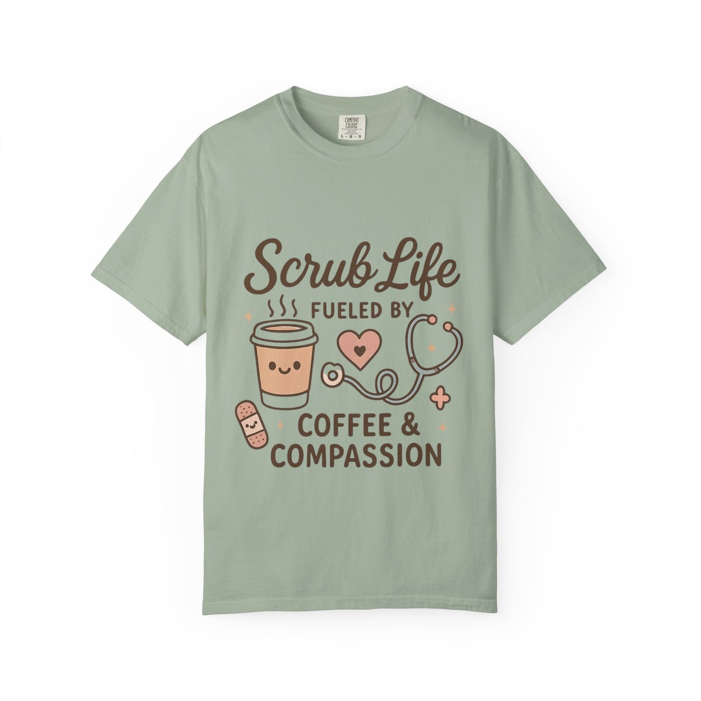 Cute Scrub Life T-shirt, Perfect Gift for Nurses, Medical Staff, Healthcare Workers, Coffee Lovers, Fun Occupational Apparel