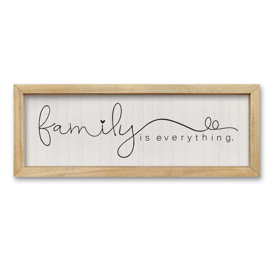 comurdyo Family is Everything Sign Wall Decor 16"×6" Family Wood Framed for Living Room Entryway Home Hanging Plaque Wall Art (Wood)