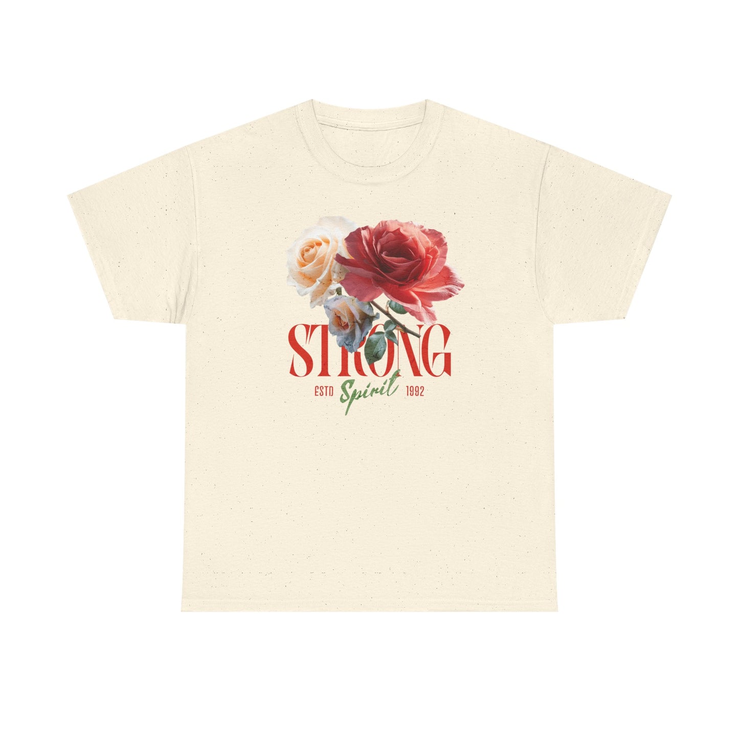 Strong Spirit Floral Tee, Motivational Graphic Tee, Unisex Cotton Shirt, Gift for Her, Inspirational Outfit, Self-Care Day Tee