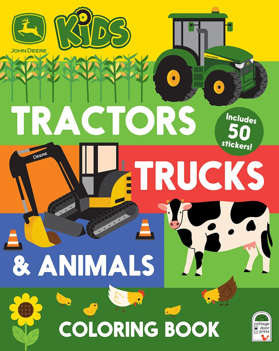 John Deere Kids Coloring Book for Little Farm and Tractor Lovers; Includes Perforated Pages and Bonus Sticker Sheet