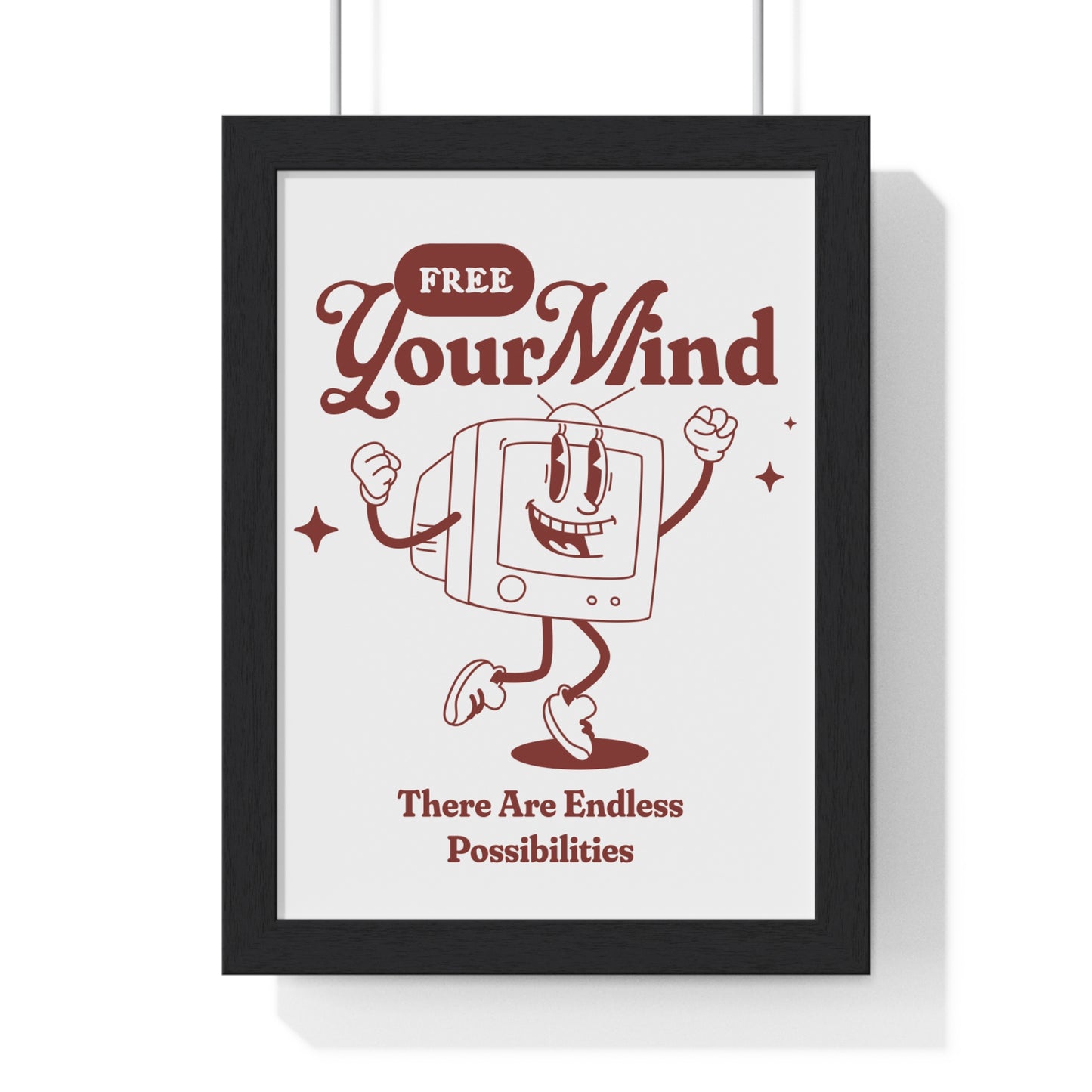 Whimsical Framed Art Print - "Free Your Mind", Home Decor, Motivational Wall Art, Gift for Creativity Lovers, Inspirational Decor