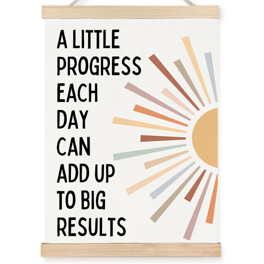 Positive Affirmations Inspirational Boho Sunshine Wall Art Decor,Inspirational Add Up to Big Results Office Motivational Wall Decor Posters for Classroom School Counselor Therapist Office,12x16 Inch