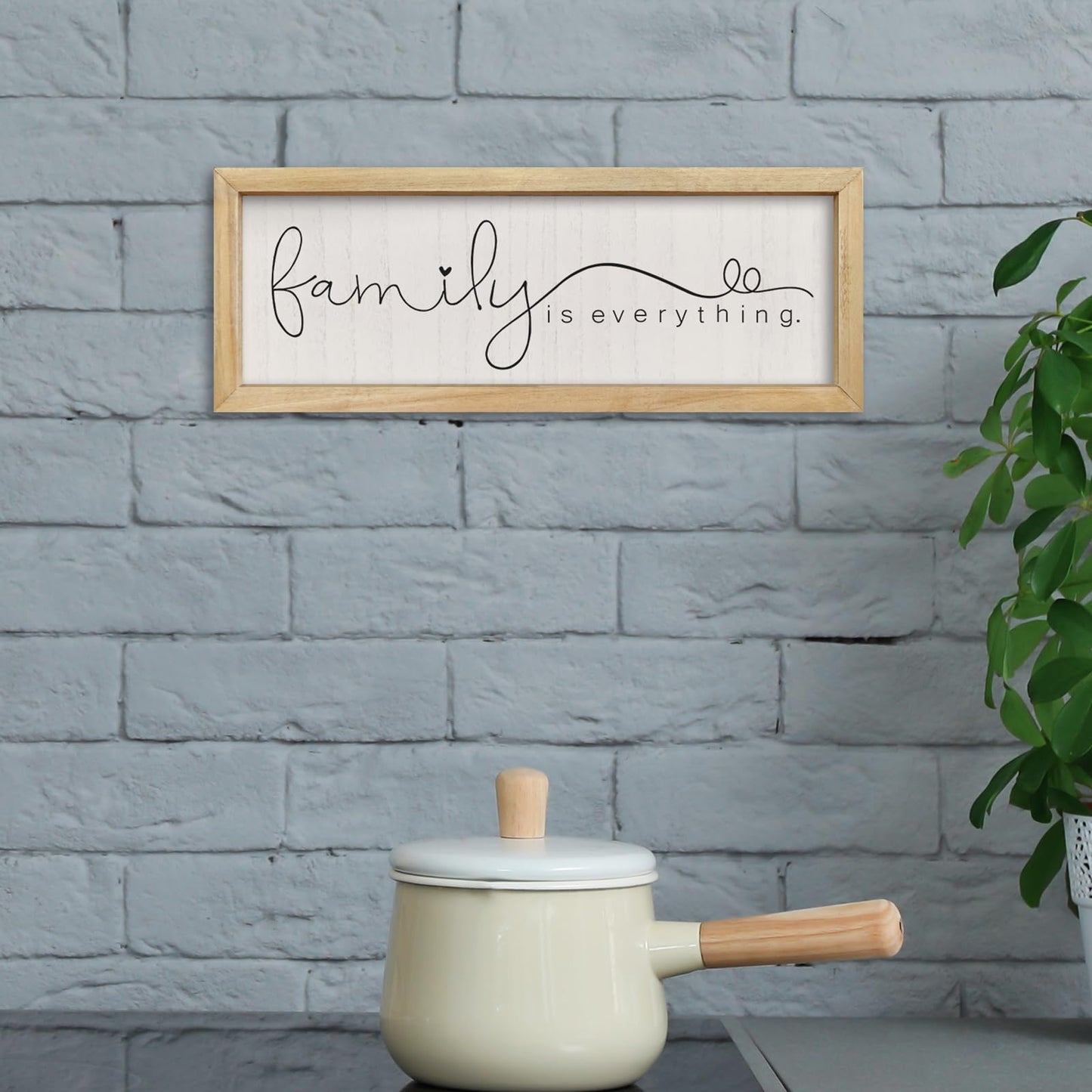 comurdyo Family is Everything Sign Wall Decor 16"×6" Family Wood Framed for Living Room Entryway Home Hanging Plaque Wall Art (Wood)