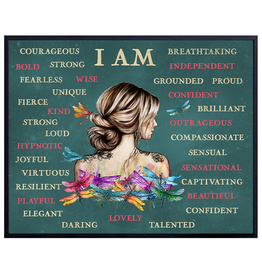 Positive Affirmations Boho-chic Wall Art & Decor - I Am Bohemian Motivational Wall Decor - Inspirational Quotes Sayings - Encouragement Gifts for Women - Encouraging Decoration - UNFRAMED Picture