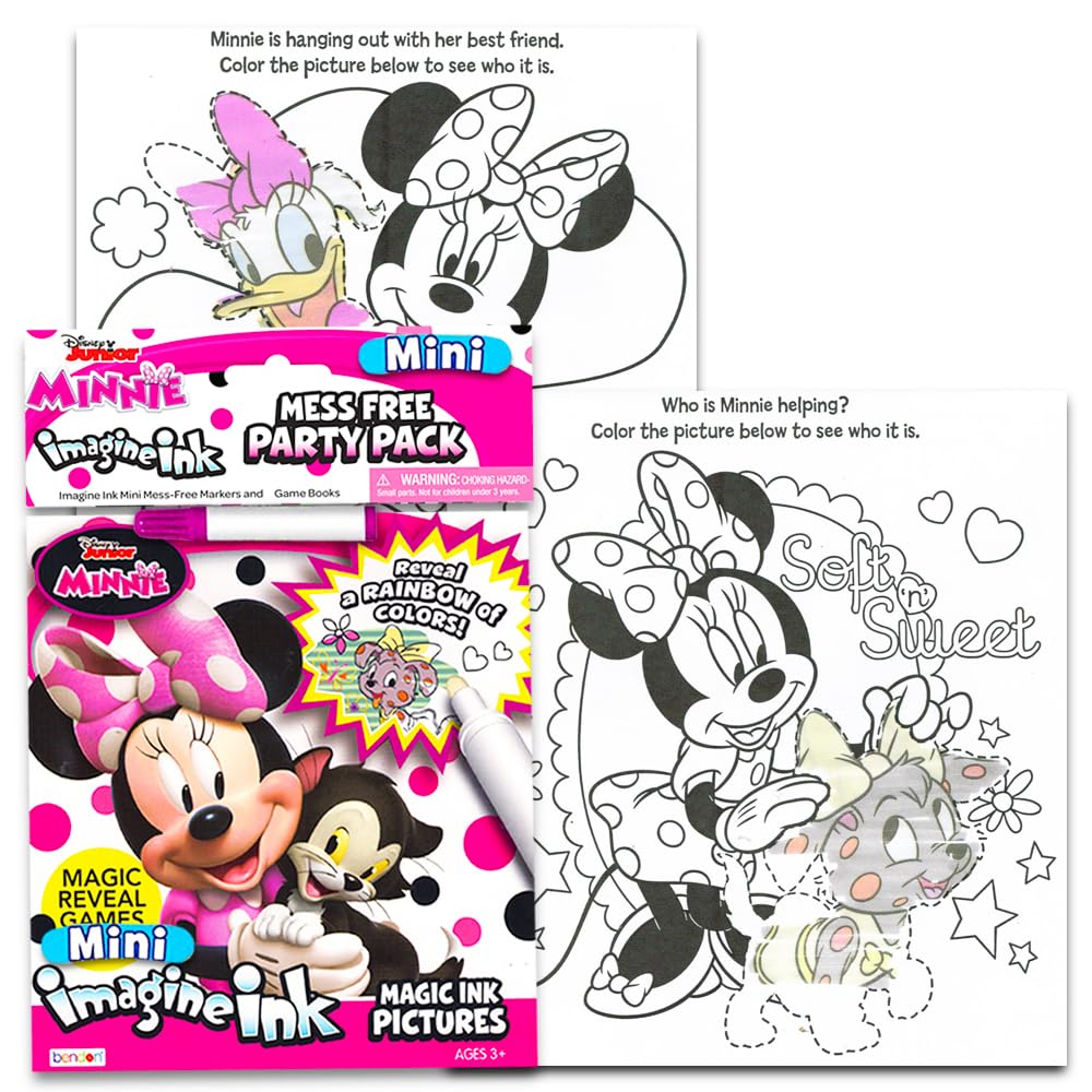 12 Mess Free Imagine Ink Coloring Book Set for Kids - Bulk Bundle with 12 No Mess Coloring Books (Sonic, Bluey, Mickey, Minnie, Spidey, Peppa Pig)