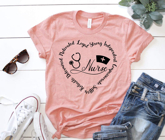 Nurse Shirt Inspirational Heart Tee