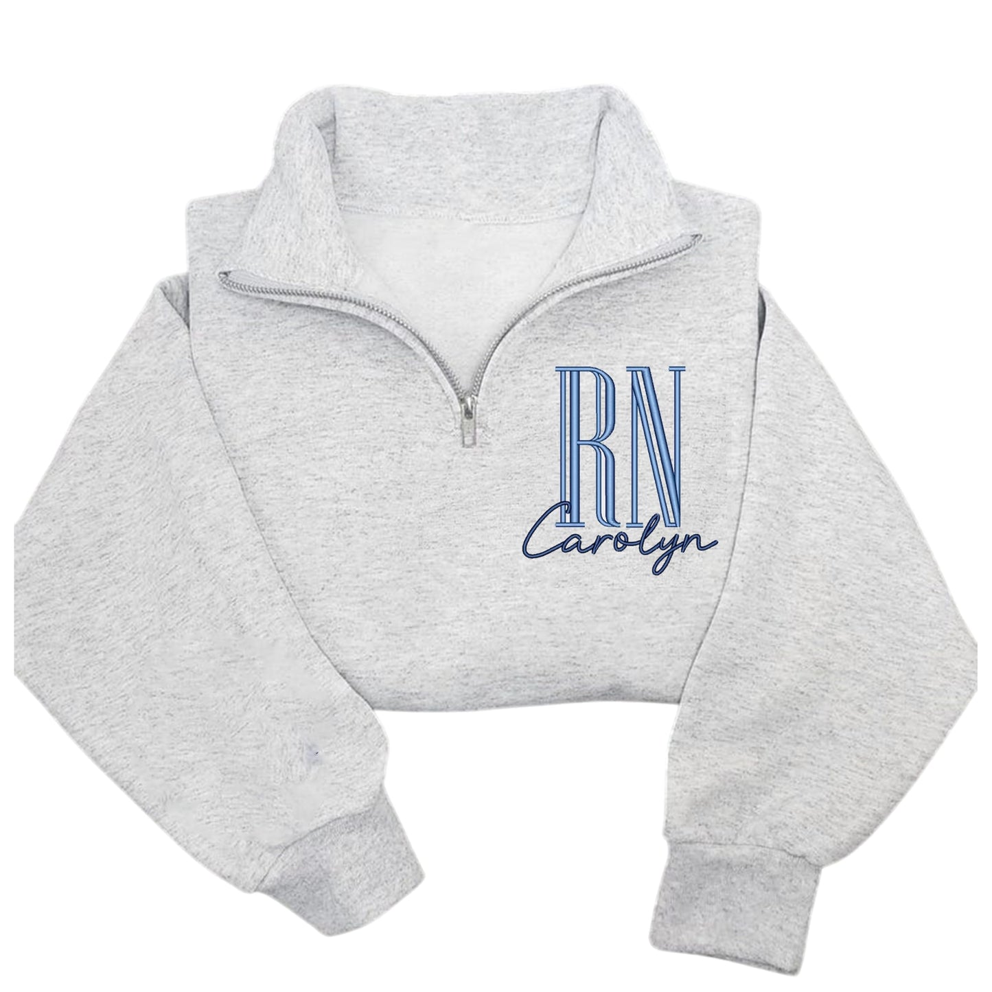 Nani Personalized Nurse Quater Zip Embroidered Sweatshirt, Custom RN CNA ICU MSN, RN Shirt Women, Nurse Student Sweatshirt, Graduation For Nurse #1