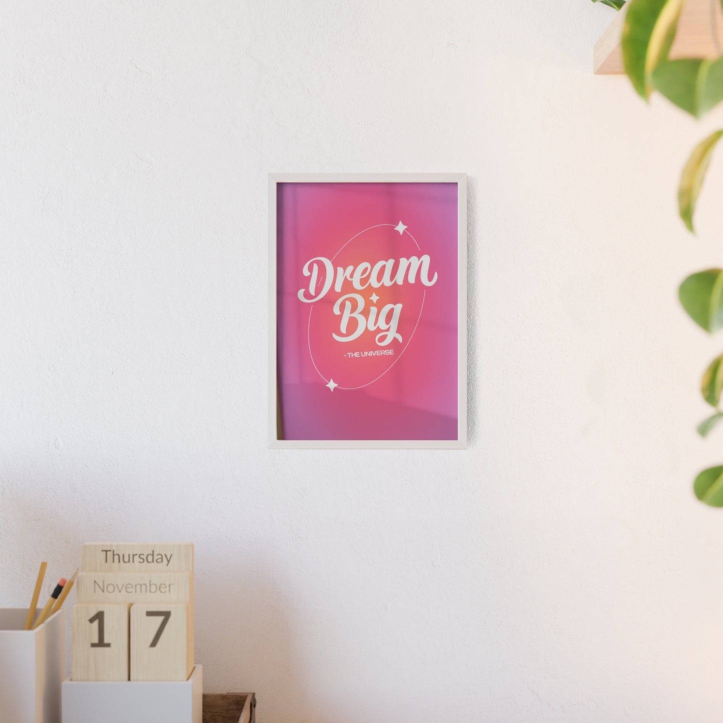 Dream Big Manifestation Poster - Retro Print - Affirmation Wall Art - Aura Wall Art - Trendy Decor - Gradient - Digital Download