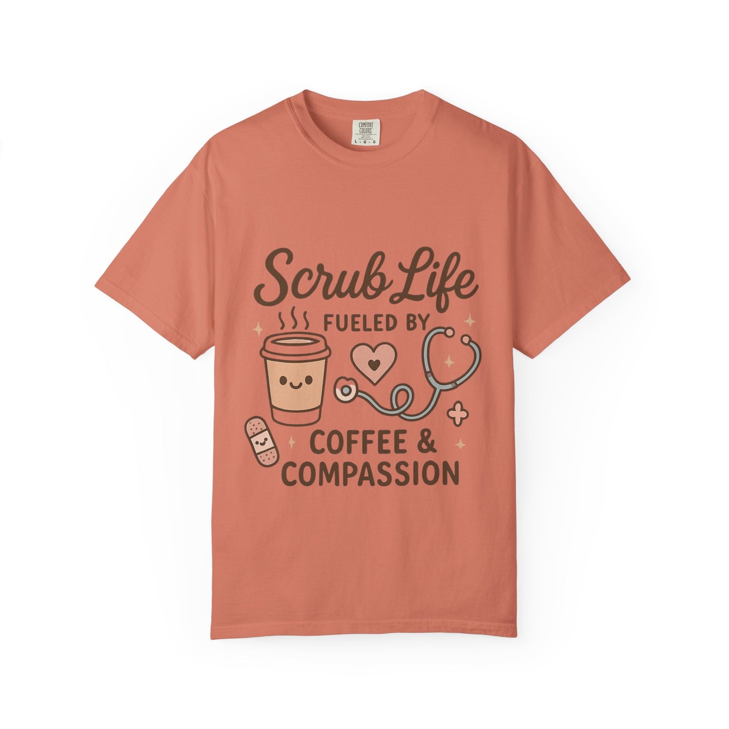Cute Scrub Life T-shirt, Perfect Gift for Nurses, Medical Staff, Healthcare Workers, Coffee Lovers, Fun Occupational Apparel