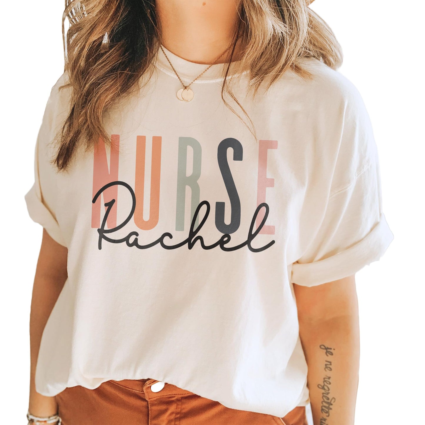 Custom Nurse Gift, Nurse Name Shirt, Personalized Gift for Nurses, Nursing School Student, Customized Graduation Gift, Unisex Graphic Tee Natural