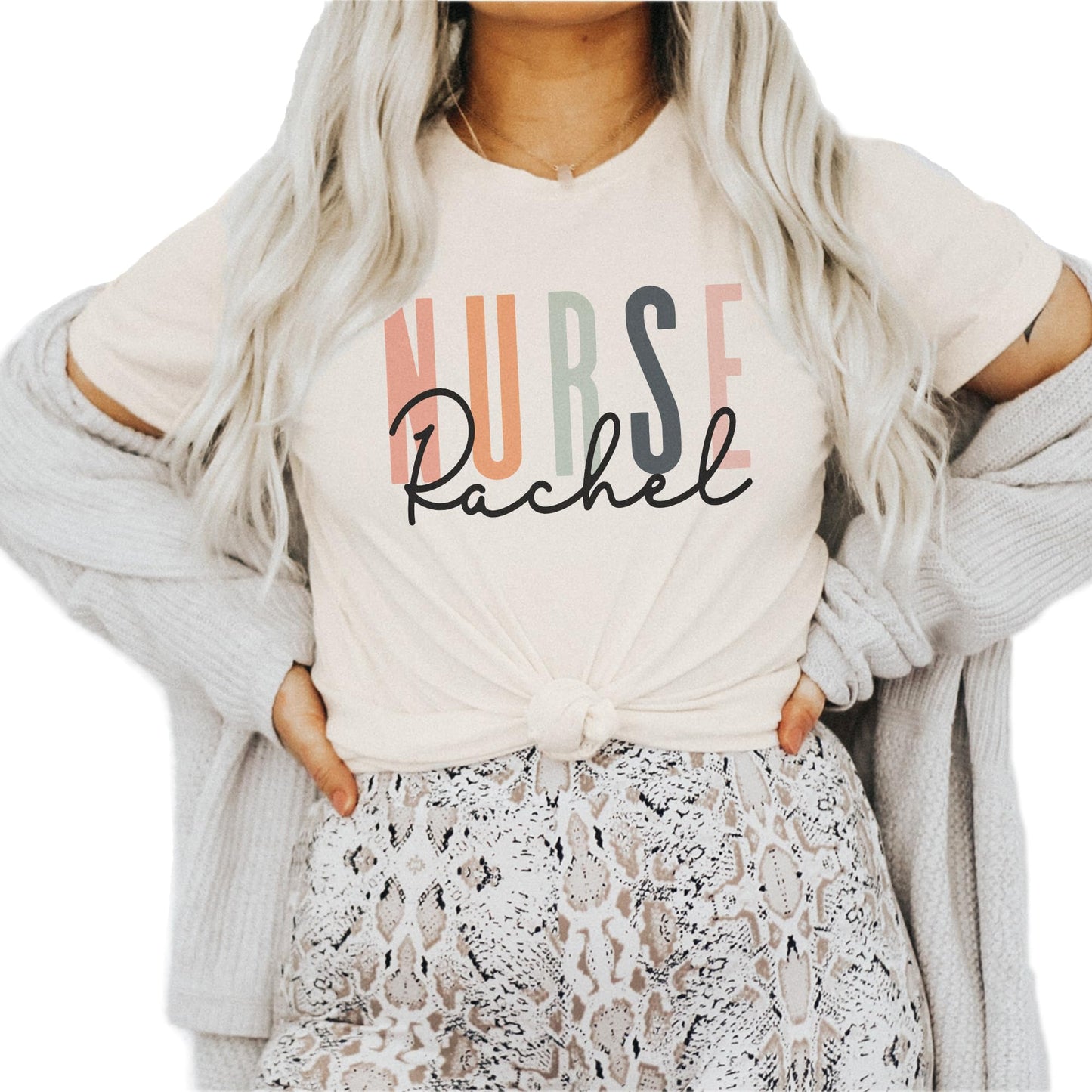 Custom Nurse Gift, Nurse Name Shirt, Personalized Gift for Nurses, Nursing School Student, Customized Graduation Gift, Unisex Graphic Tee Natural