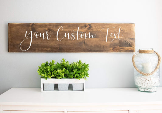 Custom Wood Sign, Personalized Words or Text Wooden Wall Decor, Rustic Farmhouse Home Decor, Personalized Sign Gift, Custom Quote Sign