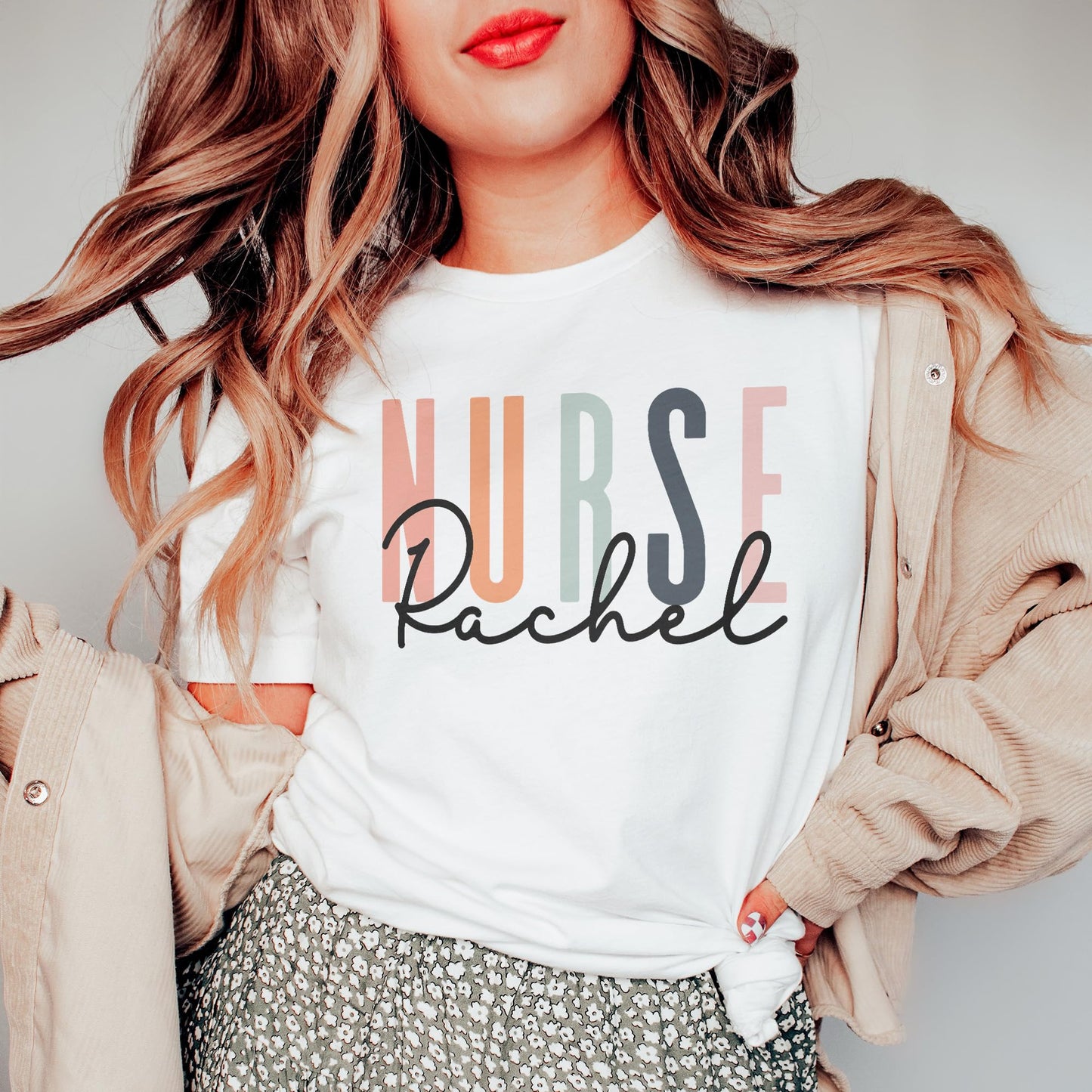 Custom Nurse Gift, Nurse Name Shirt, Personalized Gift for Nurses, Nursing School Student, Customized Graduation Gift, Unisex Graphic Tee Natural