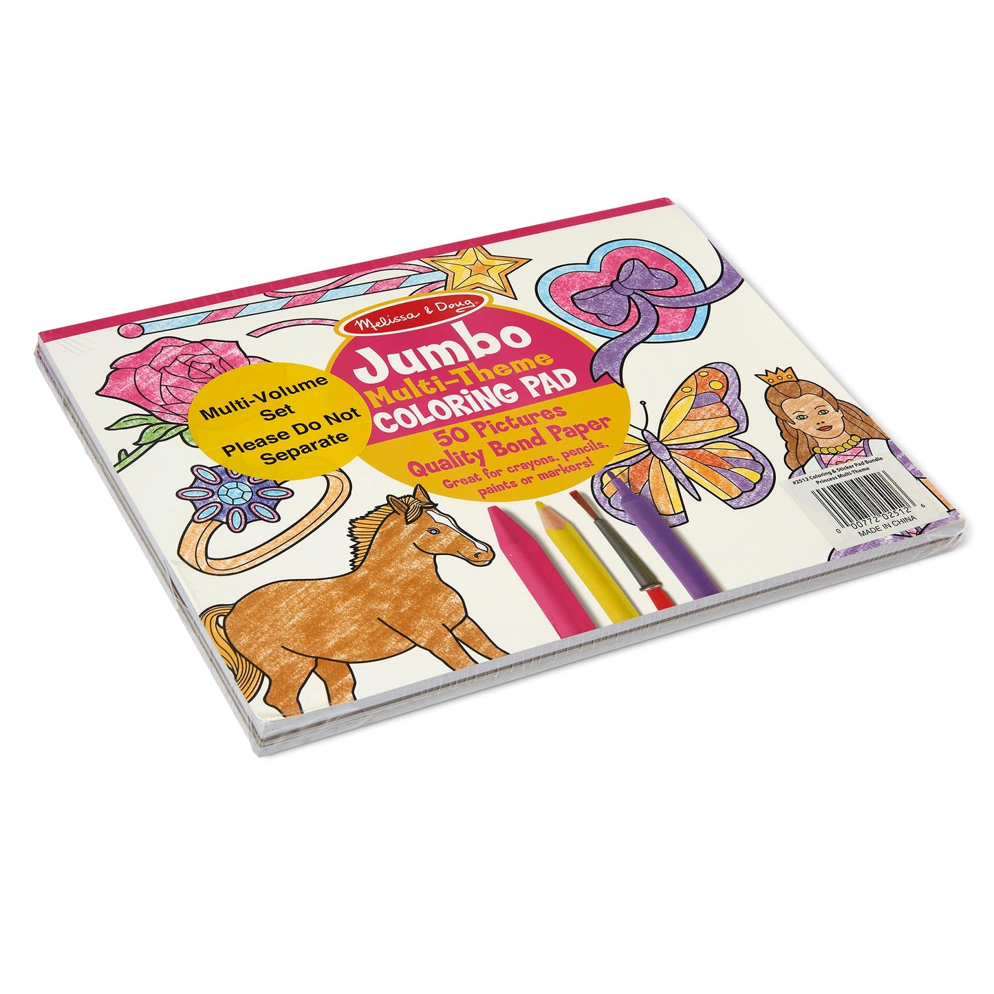 Melissa & Doug Sticker Collection and Coloring Pads Set: Princesses, Fairies, Animals, and More Kids Arts and Crafts, Sticker Books, Coloring Books for Kids Ages 3+ - FSC Certified