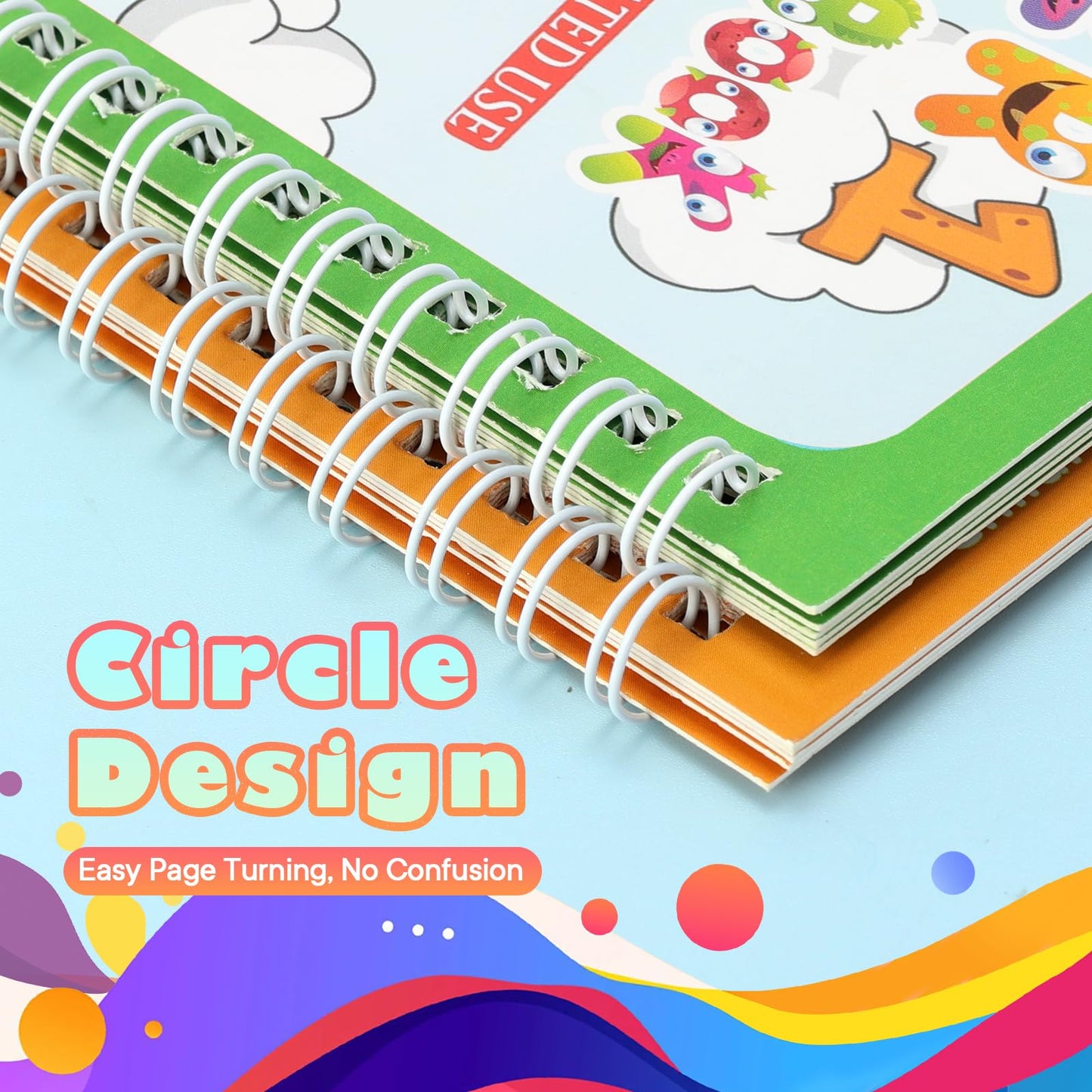 CMTOOP 5 Pack Reusable Water Coloring Book for Toddlers, Water Doodle Book Toys, Paint with Water Books,Mess-Free Coloring Book, Portable Educational Doodle Drawing Toy,Educational Learning Kits Gifts