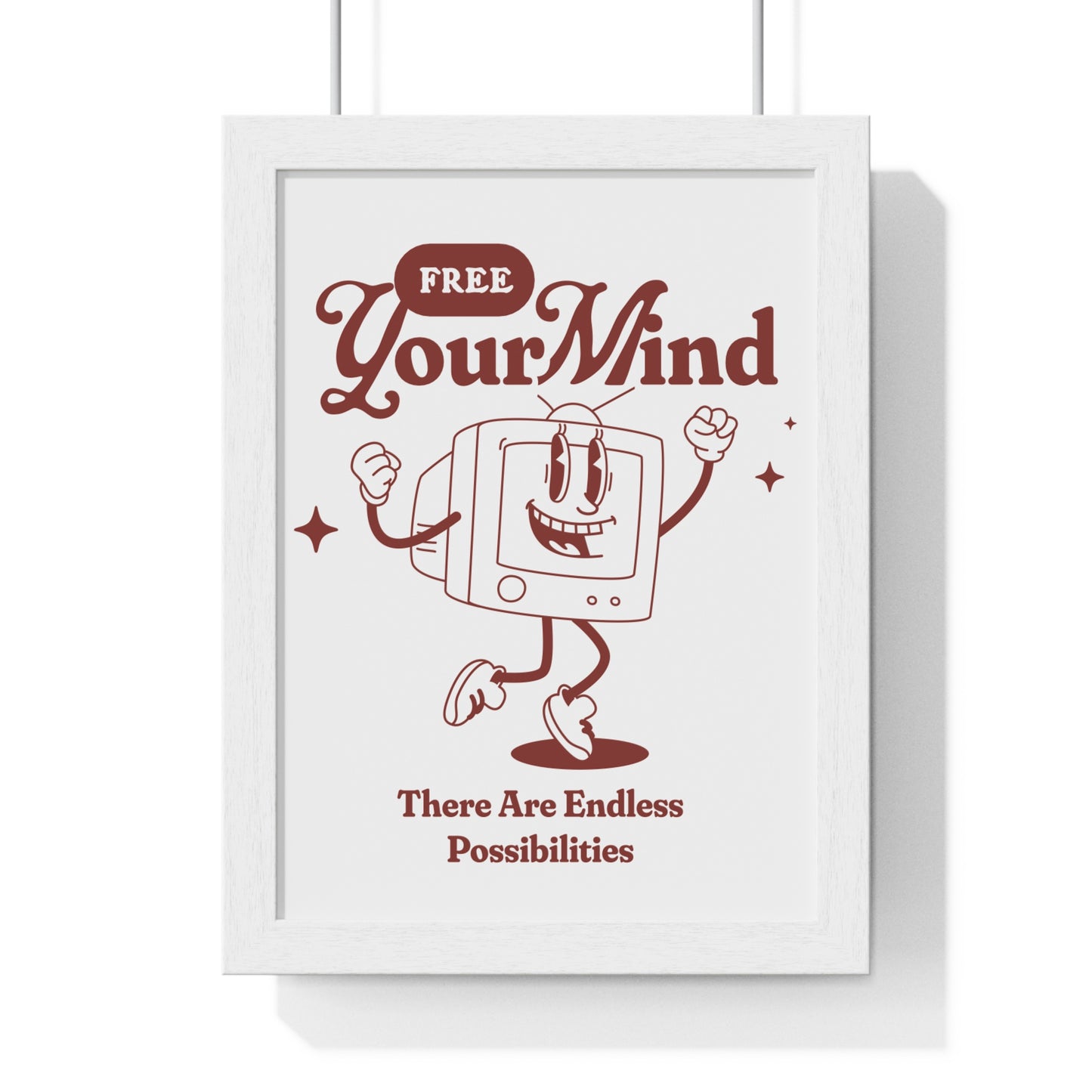 Whimsical Framed Art Print - "Free Your Mind", Home Decor, Motivational Wall Art, Gift for Creativity Lovers, Inspirational Decor