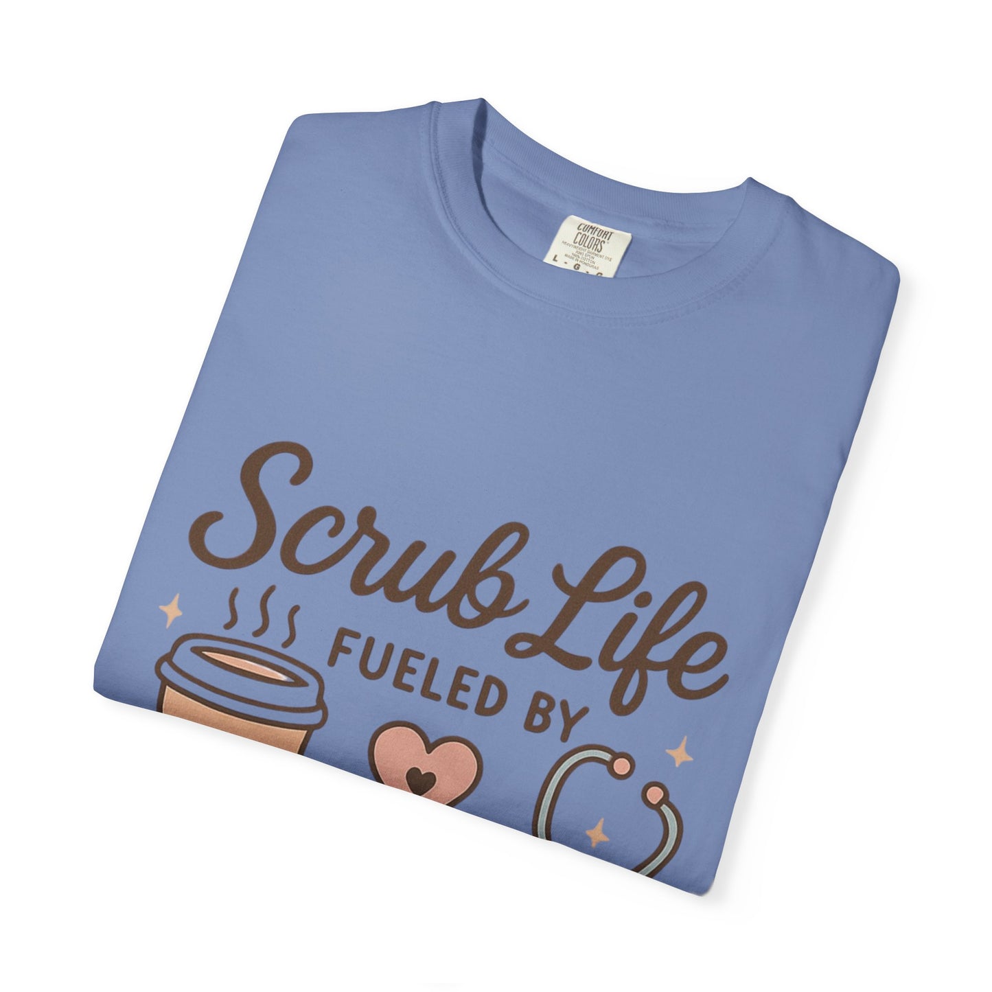 Cute Scrub Life T-shirt, Perfect Gift for Nurses, Medical Staff, Healthcare Workers, Coffee Lovers, Fun Occupational Apparel