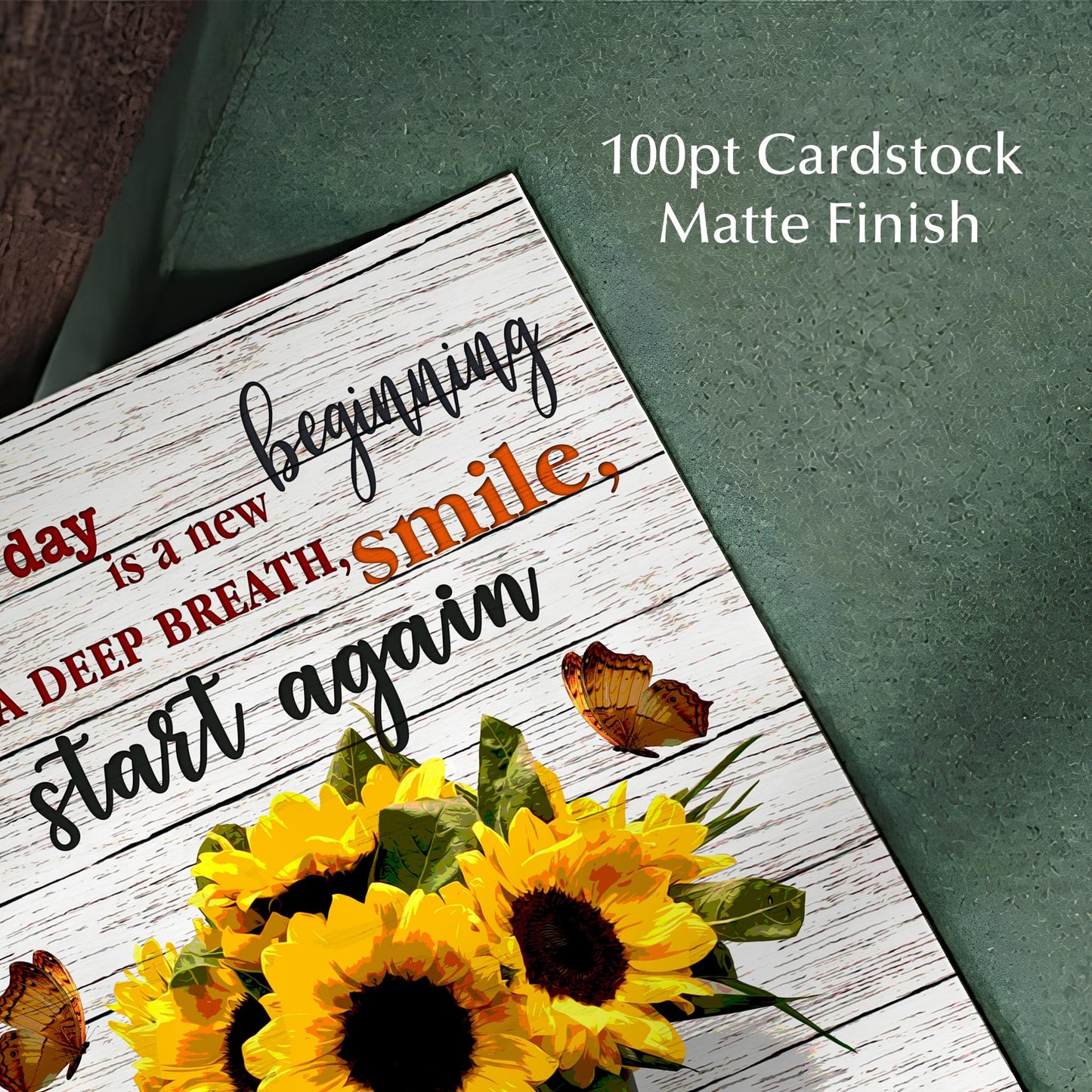 AMERICAN LUXURY GIFTS Every Day Is A New Beginning - Sunflower Motivational Wall Decor - Inspirational Quotes Art for Office Decor, Living Room, Bedroom - 11x14 Unframed Print