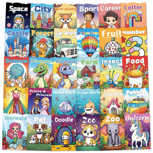30Pcs Bulk Coloring Books for Kids Ages 3-4 4-8 8-12 Large Print Coloring Books for Kids Birthday Party Favors Gifts School Classroom Activity Supplies Holiday Goodie Bags Stuffers Includes Dinosaur