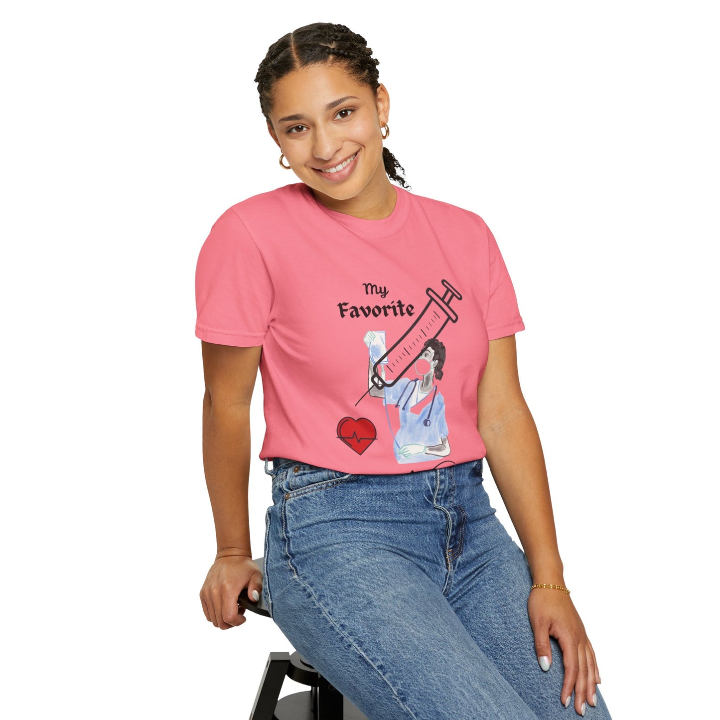 My Favorite Nurse T-Shirt | Unisex Garment-Dyed Tee for Healthcare Workers, Nurse Appreciation, Medical Gifts, Healthcare Worker Shirt