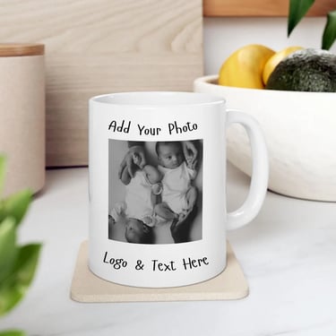 Personalized Photo Coffee Mug, Coffee Lovers, Custom Mug, Customizable Mugs, Birthday gift, Mug with Picture, Anniversary Gift for Her/Him