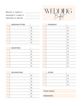 Wedding Budget Planner
