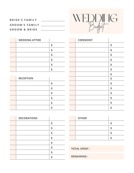 Wedding Budget Planner