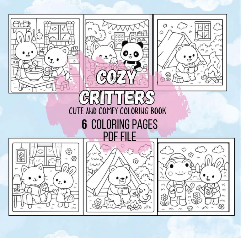 Cozy Critters Coloring Book downloadable