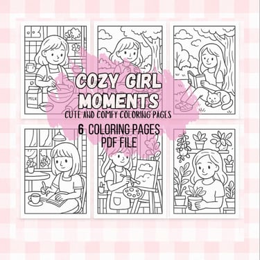 Cozy Girl Moments Coloring Pages