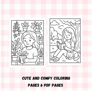 Cozy Girl Moments Coloring Pages
