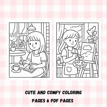 Cozy Girl Moments Coloring Pages