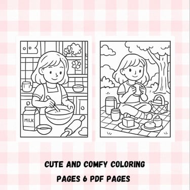 Cozy Girl Moments Coloring Pages