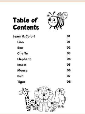 Cute Animal Characters Coloring Book, Digital download