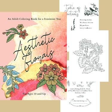 Aesthetic Florals coloring book