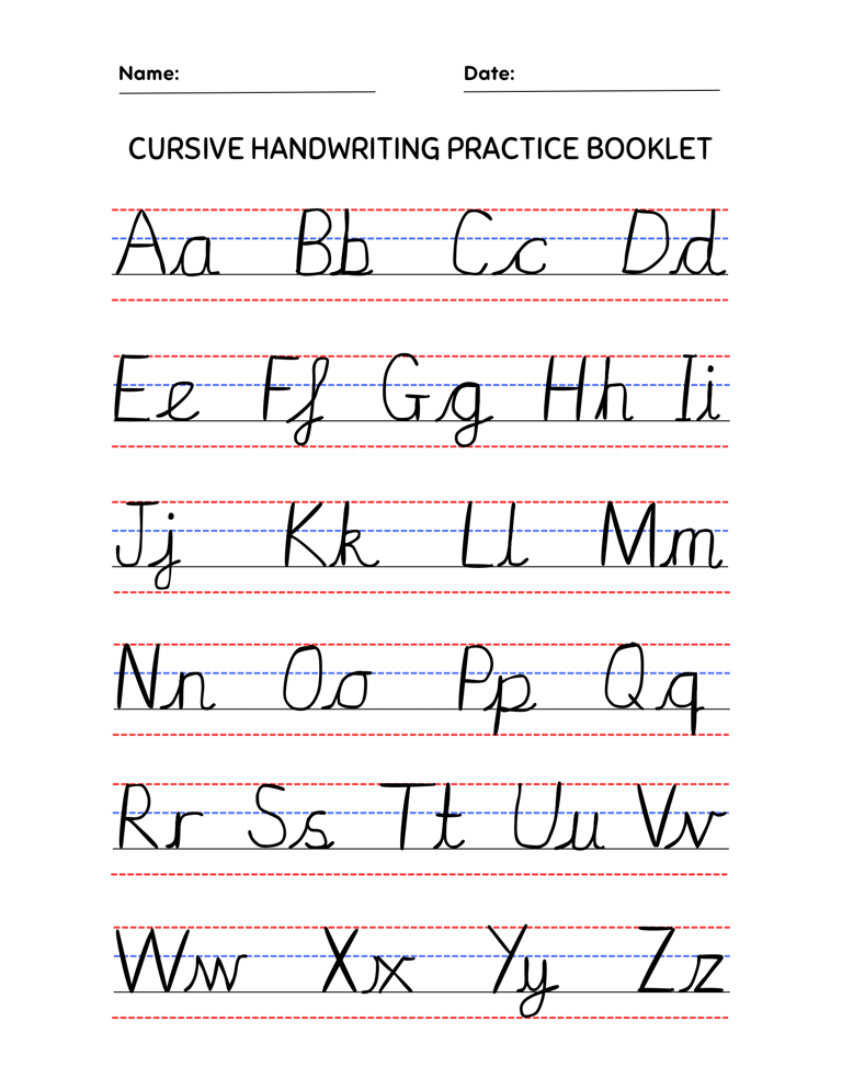 Cursive Handwriting Practice Booklet